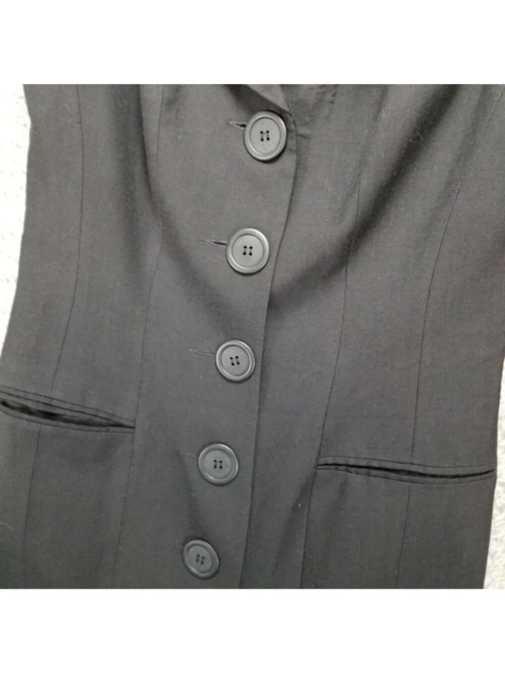 Tahari Dress Womens 8 Black Sleeveless Academia Linen Blend Sheath *Read* - Picture 3 of 12